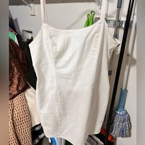 WOMENS H&M WHITE STRAPLESS DRESS SHORT LARGE